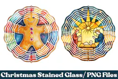 Christmas Stained Glass PNG | Christmas Ornament Design Product Image 1