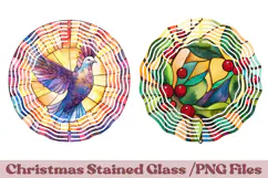 Christmas Stained Glass PNG | Christmas Ornament Design Product Image 1