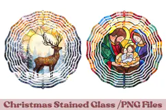 Christmas Stained Glass PNG | Christmas Ornament Design Product Image 1