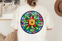 Christmas Stained Glass PNG | Christmas Ornament Design Product Image 2