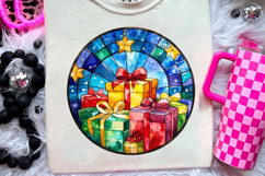 Christmas Stained Glass PNG | Christmas Ornament Design Product Image 3
