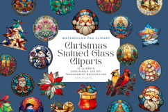 Christmas Stained Glass Cliparts Product Image 1