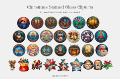 Christmas Stained Glass Cliparts Product Image 2