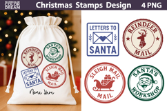 Christmas Stamp Clipart | Post Stamps Sublimation Product Image 1