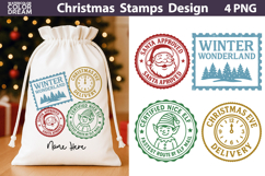 Christmas Stamp Clipart | Post Stamps Sublimation Product Image 1