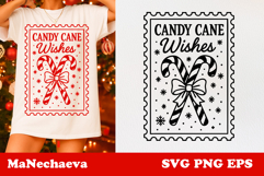 Christmas Postage Stamp SVG | Candy Cane Sublimation Product Image 1