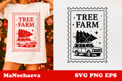 Christmas Postage Stamp SVG | Tree Farm Sublimation Product Image 1