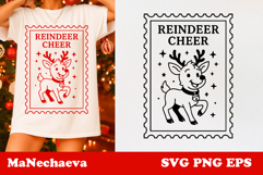 Christmas Postage Stamp SVG | Reindeer Cheer Sublimation Product Image 1