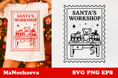 Christmas Postage Stamp SVG | Santa’s Workshop Sublimation Product Image 1