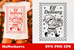 Christmas Postage Stamp SVG | Elf Delivery Sublimation Product Image 1