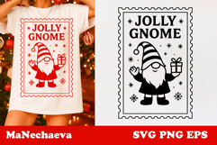 Christmas Postage Stamp SVG | Jolly Gnome Sublimation Product Image 1