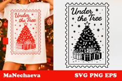 Christmas Postage Stamp SVG | Christmas Tree Sublimation Product Image 1
