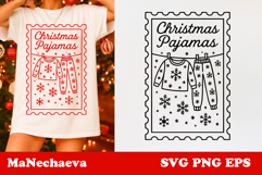 Christmas Postage Stamp SVG | Christmas Pajamas Sublimation Product Image 1