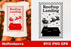 Christmas Postage Stamp SVG | Rooftop Landing Sublimation Product Image 1