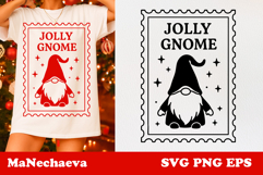 Christmas Postage Stamp SVG | Jolly Gnome Sublimation Product Image 1