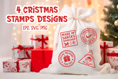 Christmas SVG Stamp Designs | Santa Sack Clipart Product Image 1