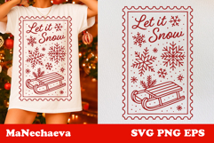 Winter Stamp Clipart Bundle | 15 Cozy Christmas SVGs Product Image 7