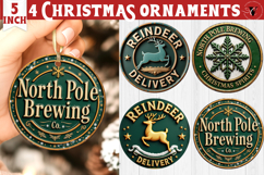 Christmas Stamp Clipart | Retro Christmas sublimation PNG Product Image 1