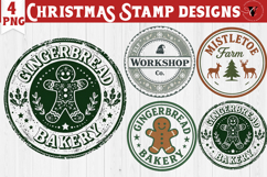 Christmas Stamp Clipart | Retro Christmas sublimation PNG Product Image 1