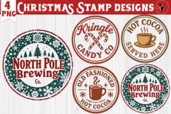 Christmas Stamp Clipart | Retro Christmas sublimation PNG Product Image 1