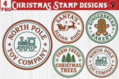 Christmas Stamp Ornament | Retro Christmas sublimation PNG Product Image 1