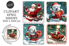 christmas stamps sublimation Clipart Product Image 1