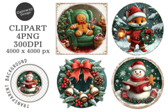 christmas stamps sublimation Clipart Product Image 1