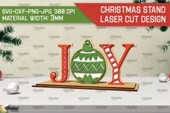 Christmas Wooden Stand Laser Cut. Christmas Decor SVG Product Image 1