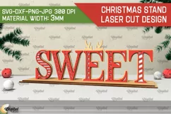 Christmas Wooden Stand Laser Cut. Sweet SVG Product Image 1