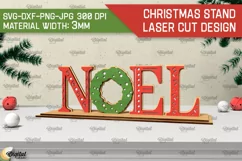 3D Christmas Wooden Stand Laser Cut. Noel SVG. Xmas decor Product Image 1