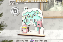 Christmas Standing Houses Laser Cut Bundle, Standing Decor Product Image 10