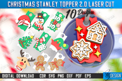 Christmas Stanley Topper Laser Cut Bundle,Stanley Name Plate Product Image 1
