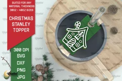 Christmas Stanley Topper Laser Cut. Xmas tumbler decor SVG Product Image 1