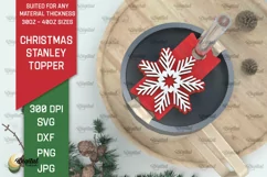 Christmas Stanley Topper Laser Cut. Xmas tumbler decor SVG Product Image 1