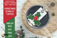 Christmas Stanley Topper Laser Cut. Xmas tumbler decor SVG Product Image 1