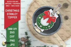 Christmas Stanley Topper Laser Cut. Xmas tumbler decor SVG Product Image 1