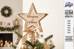 Personalized Christmas Tree Topper Star Laser Cut | Holiday Product Image 1