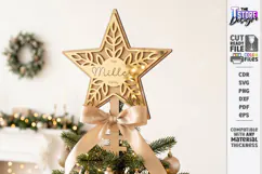 Personalized Christmas Tree Topper Star Laser Cut | Holiday Product Image 1