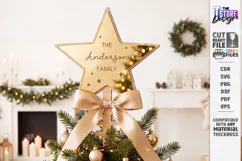 Personalized Christmas Tree Topper Star Laser Cut | Holiday Product Image 1