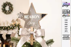 Personalized Christmas Tree Topper Star Laser Cut | Holiday Product Image 1