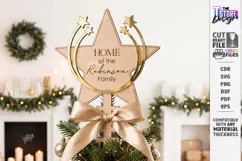 Personalized Christmas Tree Topper Star Laser Cut | Holiday Product Image 1