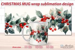 Christmas Mug Sublimation Template| Mug Wrap PNG Watercolor Product Image 1