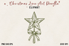 Vintage Hand-Drawn Christmas Illustration| Line Art Clipart Product Image 1