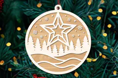 Christmas Star Tree Ornament SVG Cut File Product Image 2