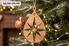 Christmas Star Wooden Ornament Laser Cut Product Image 1