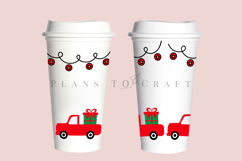 christmas starbucks 16oz hot cup tumbler wrap svg presized template for tumbler grande suitable for cricut and silhouette