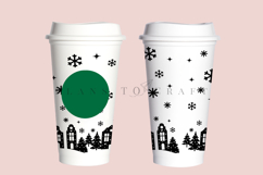 christmas starbucks 16oz hot cup tumbler wrap svg presized template for tumbler grande suitable for cricut and silhouette