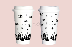 christmas starbucks 16oz hot cup tumbler wrap svg presized template for tumbler grande suitable for cricut and silhouette