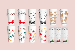 christmas starbucks 16oz hot cup tumbler wrap svg presized template for tumbler grande suitable for cricut and silhouette
