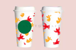 christmas starbucks 16oz hot cup tumbler wrap svg presized template for tumbler grande suitable for cricut and silhouette